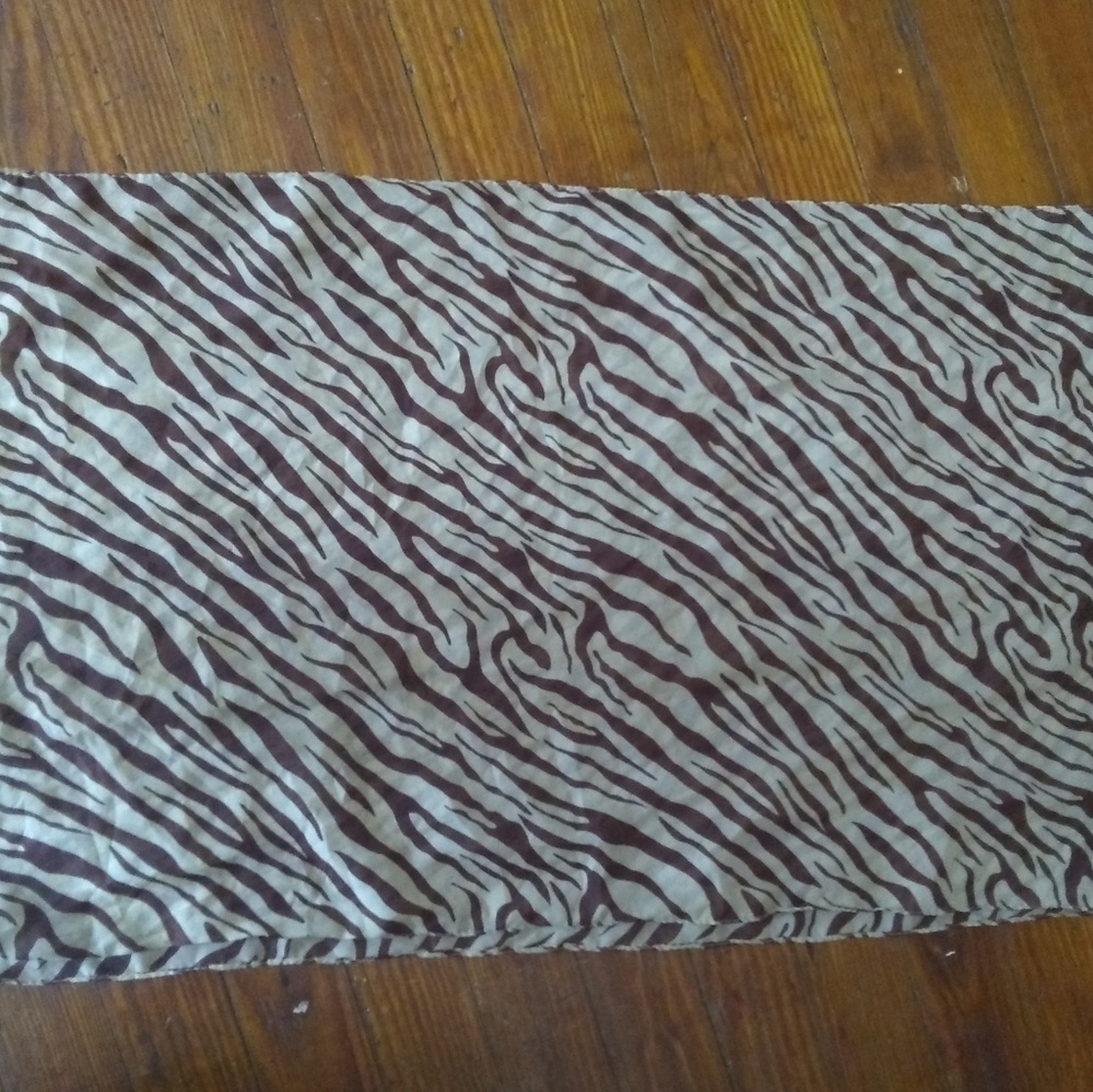 Brown zebra striped scarf